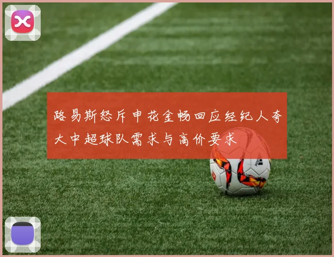 路易斯怒斥申花金畅回应经纪人夸大中超球队需求与高价要求